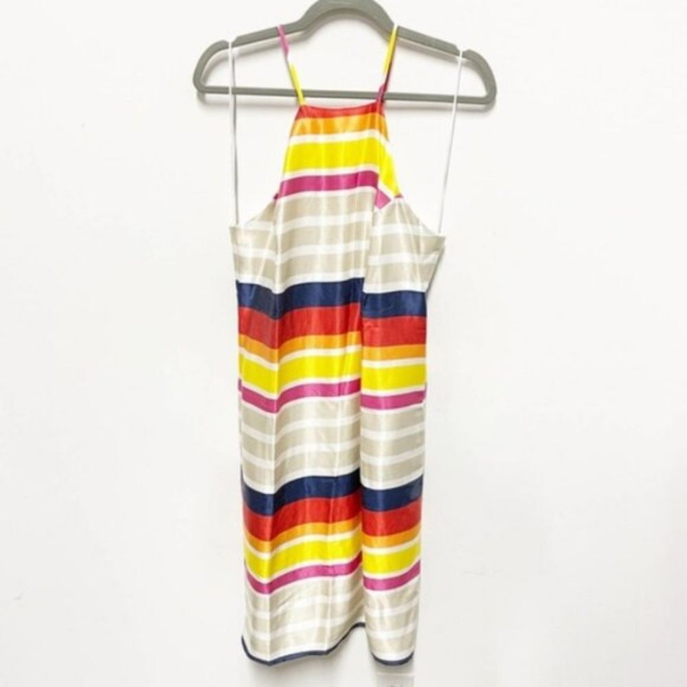 Trina Turk Vanah Striped Cocktail Halter Dress Sz M - Picture 3 of 6